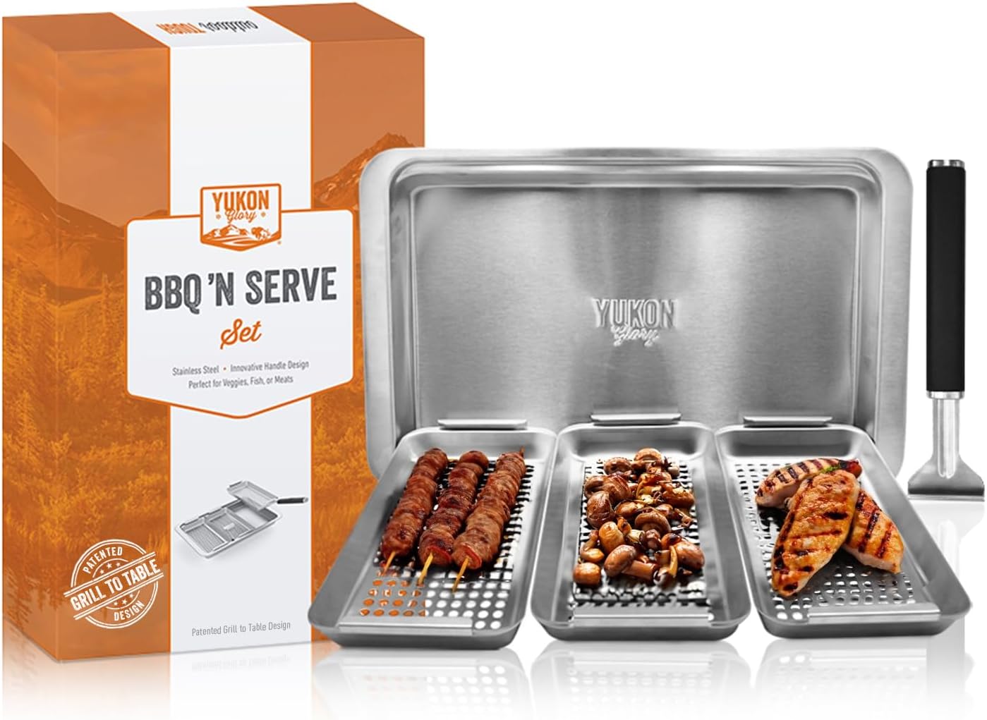 Yukon Glory™ BBQ 'N SERVE Grill Basket Set