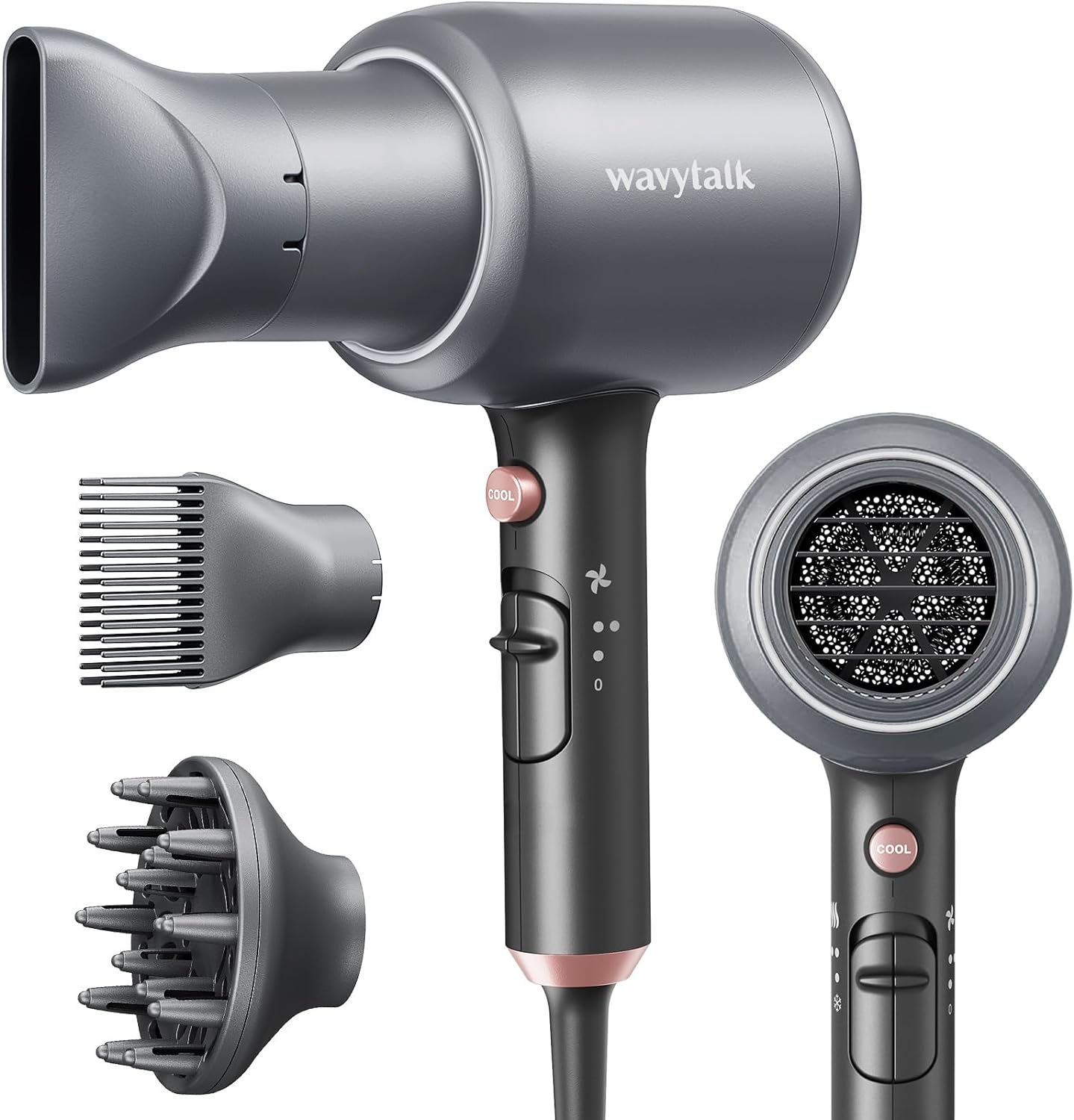 Wavytalk Ionic Hair Blow Dryer with Diffuser for Curly Hair